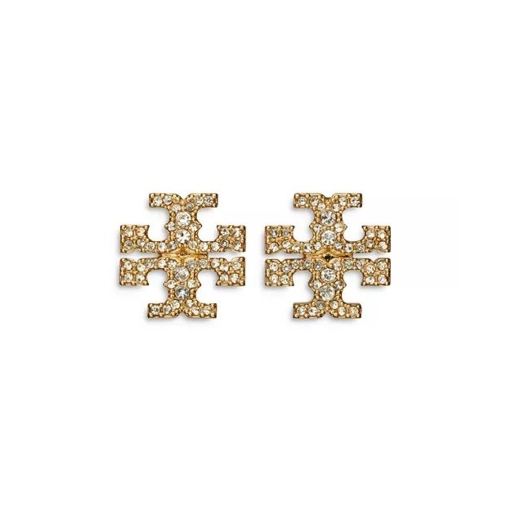 NWT Icon Pave Stud Earrings in Gold / MSRP $100 / Dustbag included